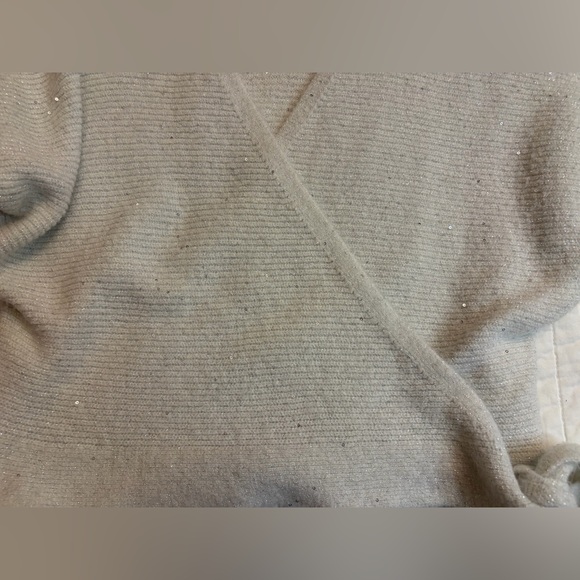 Willow + Root Tinsel White Wrap Cardigan Sweater - Picture 7 of 10